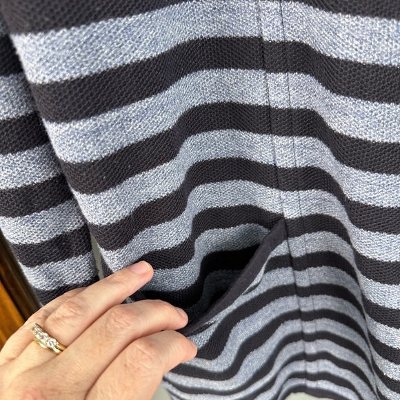 Lands End Cardigan Womens Large 14-16 Blue Open Front Sweater Pocket Blazer Knit - Picture 2 of 7